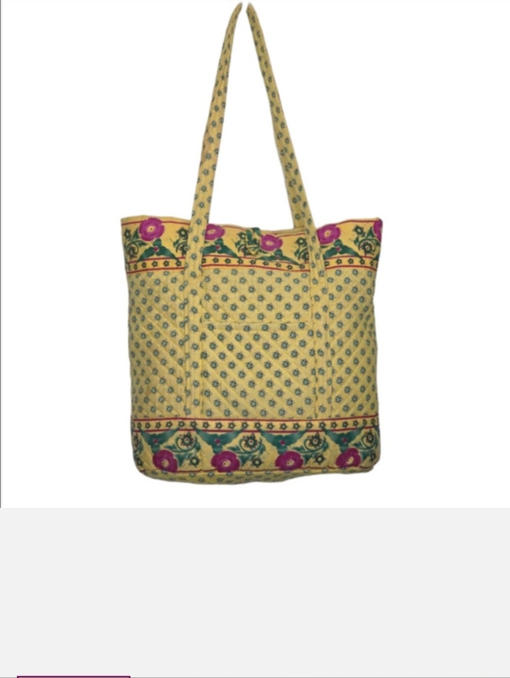 Tinsley Blake Collection Quilted Purse Yellow Pink Floral - Picture 9 of 9